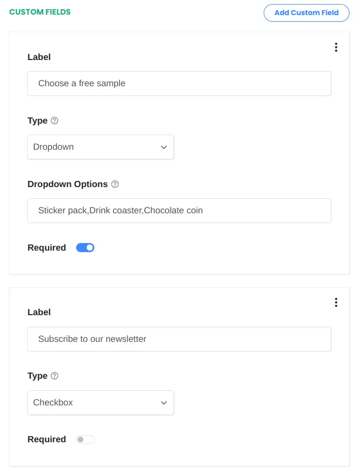 Custom Fields Configuration