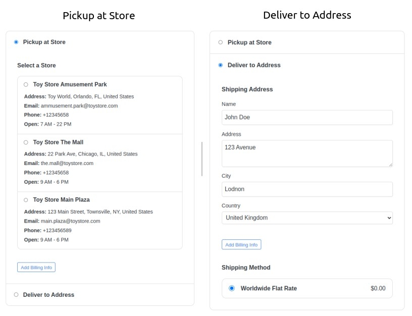 Delivery method selection