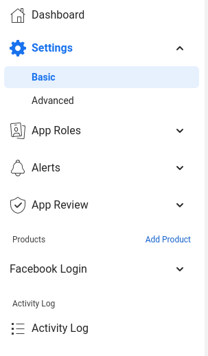 Facebook Settings Sidebar