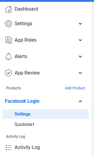 Facebook Settings Sidebar