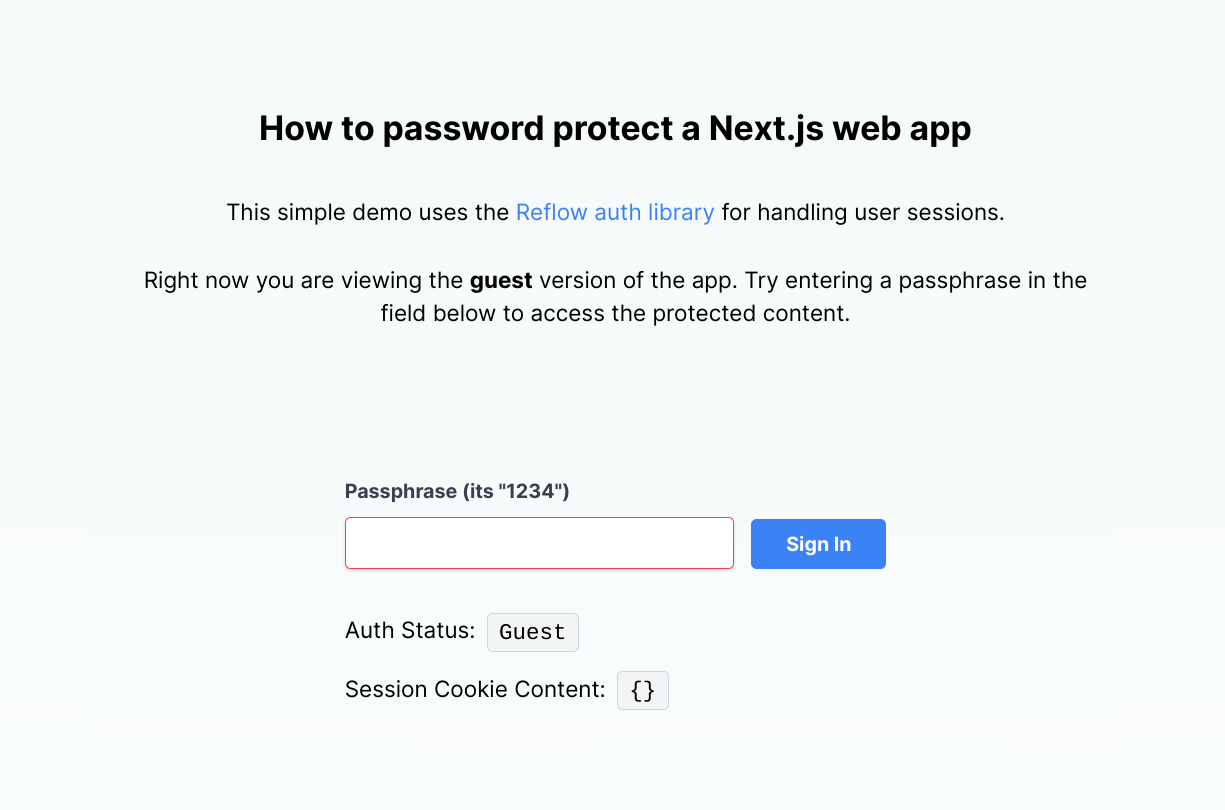 How to password protect a Next.js web app