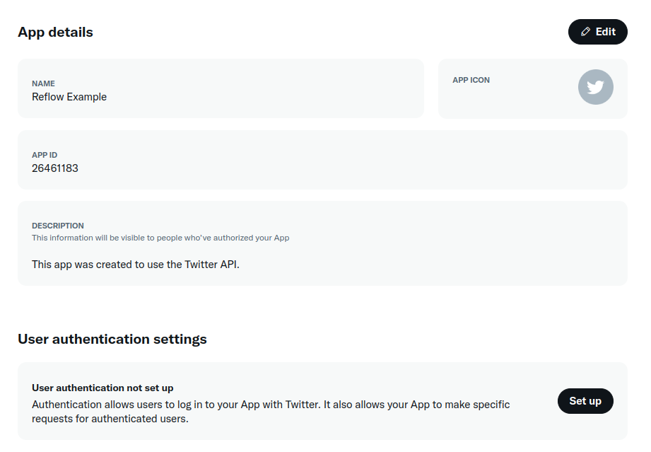 Twitter Authentication Setup