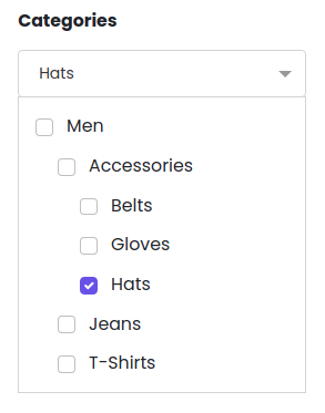 Product Categories Select