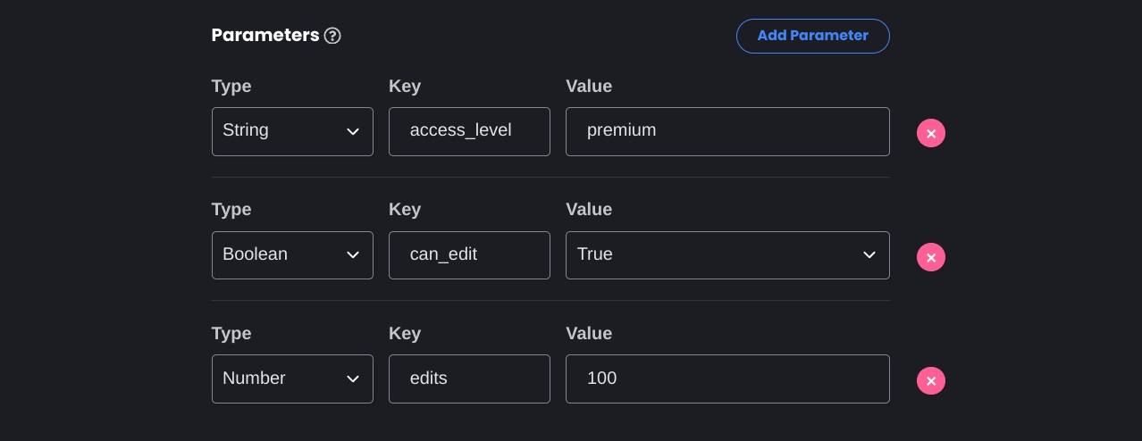 Subscription Plan Parameters